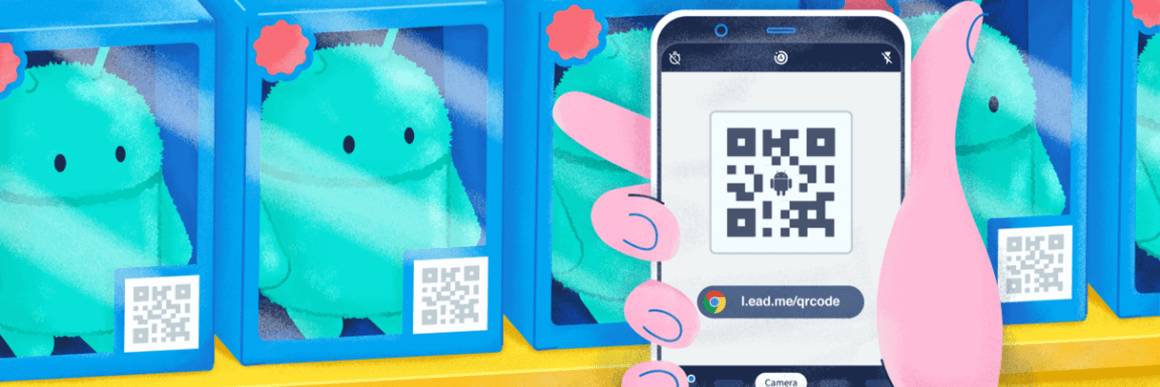 Illustration zum Scannen von QR Codes mit einem Android-Smartphone