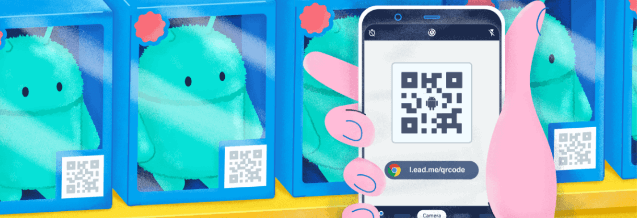 Illustration zum Scannen von QR Codes mit einem Android-Smartphone