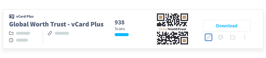 Anzeige mit allen grundlegenden QR-Code-Kampagneninformationen.