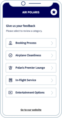 Feedback-Landingpage von Air Polaris.