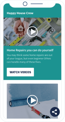 QR-Code-Landingpage mit der Video-Playlist eines Gebäudedienstleisters.