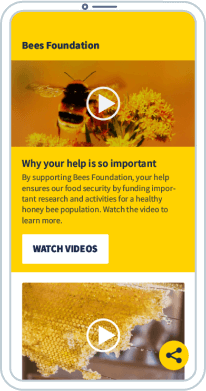 Mobile QR-Code-Landingpage mit der Video-Playlist einer Non-Profit-Organisation.
