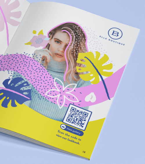 A clothing tag with a QR Code that redirects users to a video playlist from a retail brand.