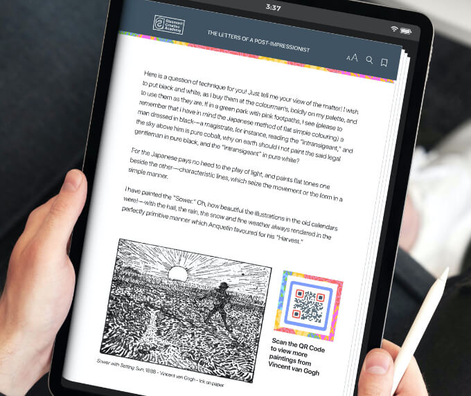 QR-Code-Idee in einem E-Book mit Lehrinhalten.