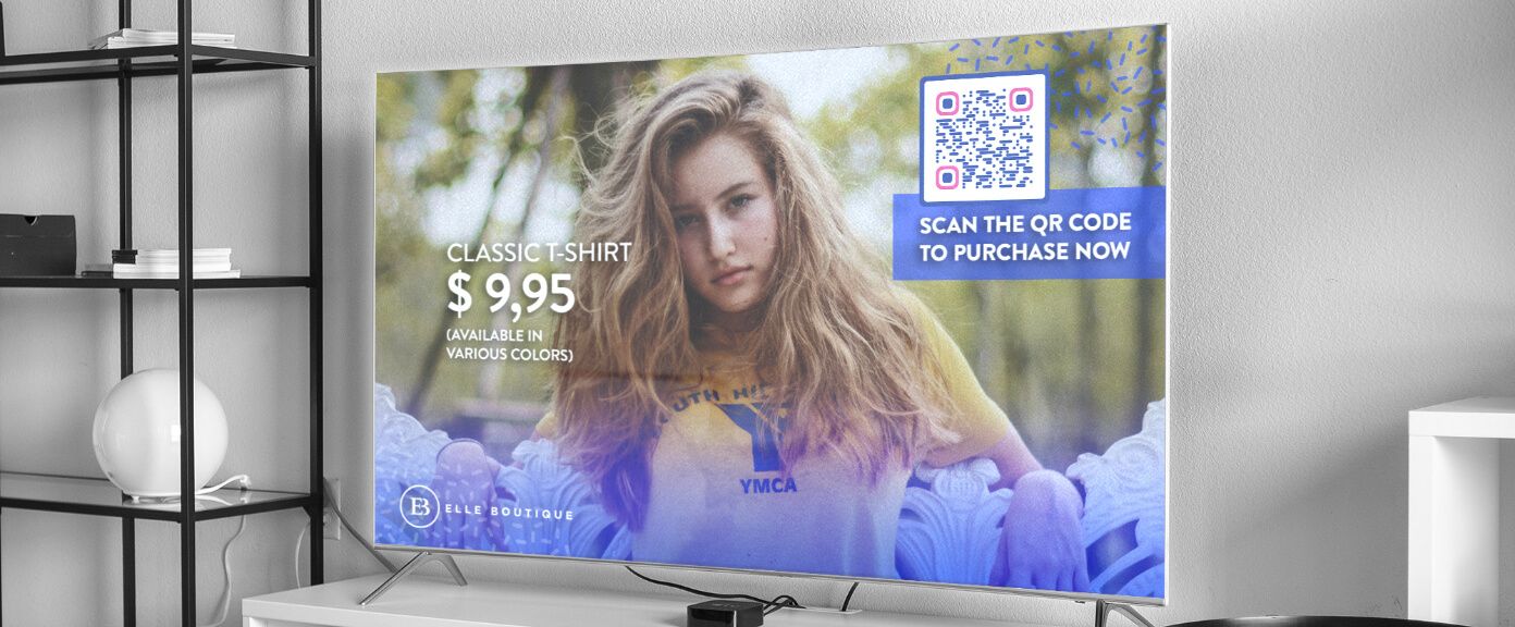 QR-Code-Idee in einer TV-Werbung für Kleidung.