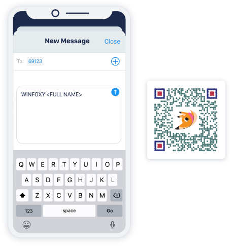 Beispiel eines SMS-QR Codes für Gewinnspiele und Werbegeschenke