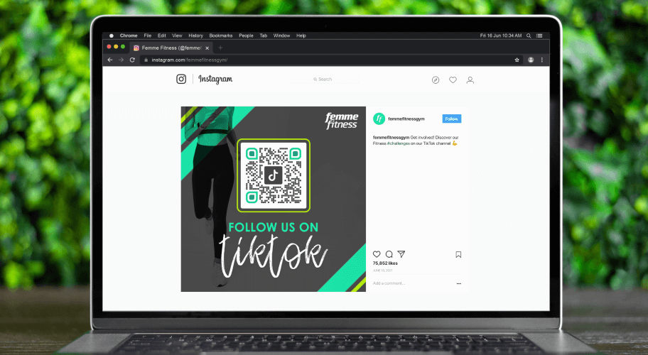 TikTok-QR Code für Fitness- und Wellnessstudios