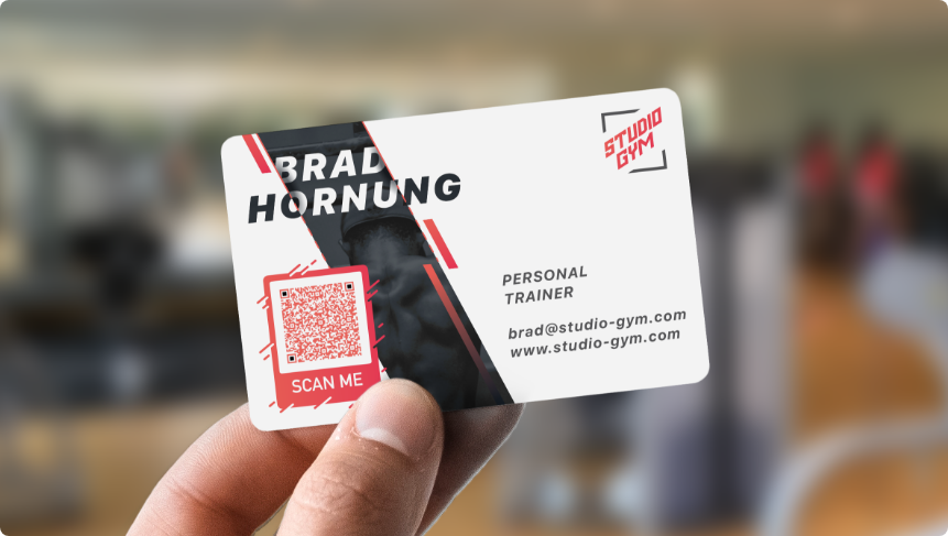 vCard-QR Code-Idee auf einer Visitenkarte