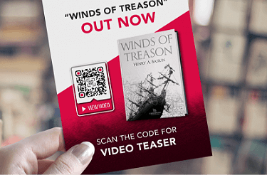 QR-Code-Idee auf einem Flyer zum Bewerben eines Video-Trailers