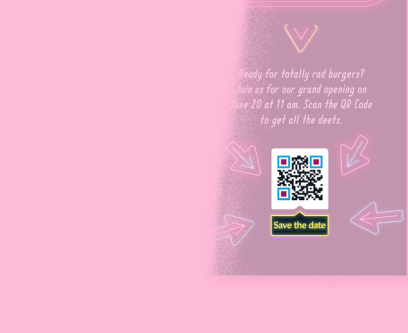 Event-QR Code-Idee auf einem Flyer zum Bewerben eines Events