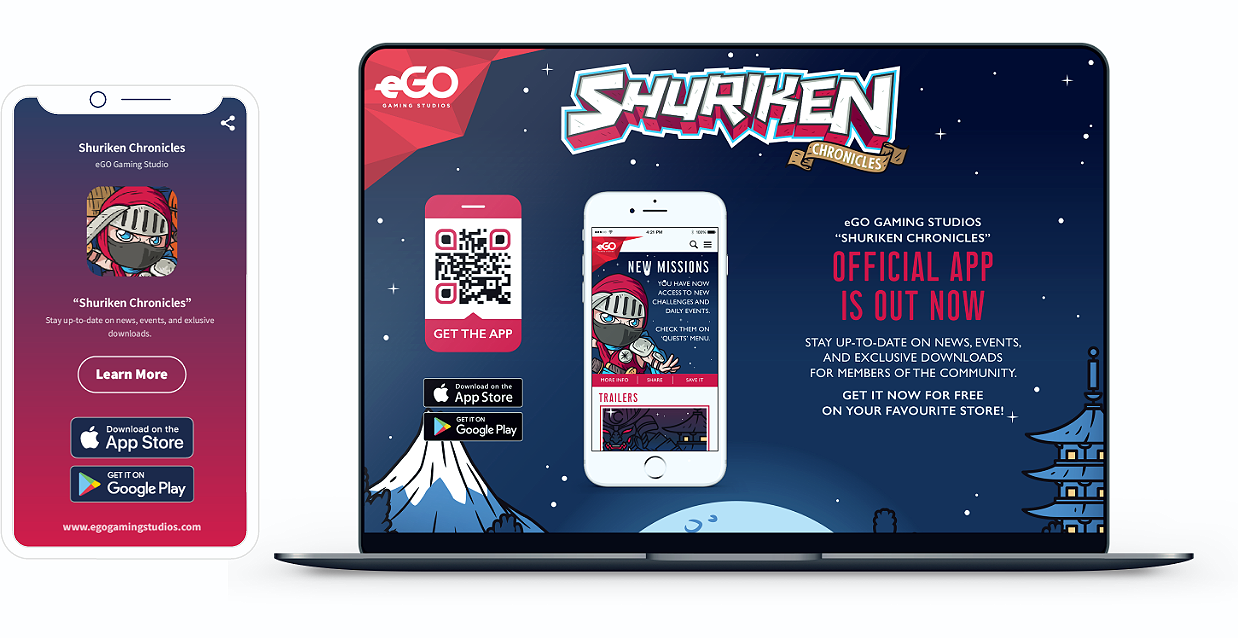 QR-Code-Idee auf einer Webseite zum Bewerben von App-Installation über mobile App Stores